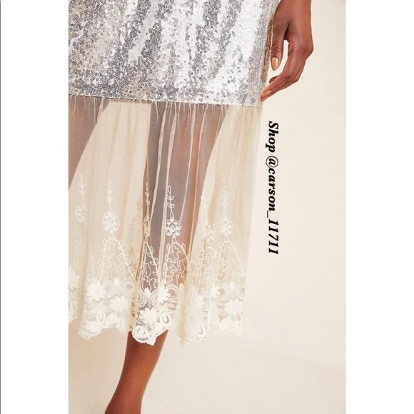 NWT Anthropologie Maribeth Sequined Midi Skirt - Picture 5 of 6